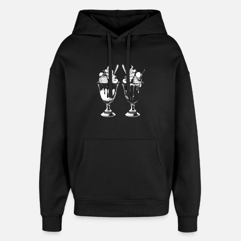Graphique de coupe glacée - Sweat à capuche unisexe Stanley/Stella Oversized - noir