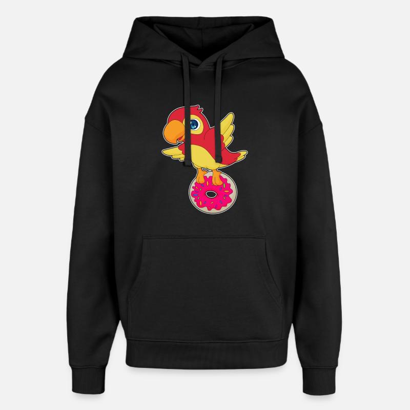 Beignet perroquet - Sweat à capuche unisexe Stanley/Stella Oversized - noir