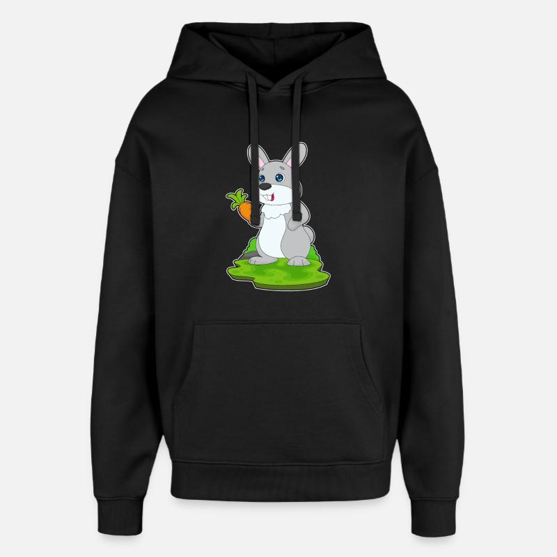 Rabbit Carrot - Oversized Unisex Hoodie by Stanley/Stella - black