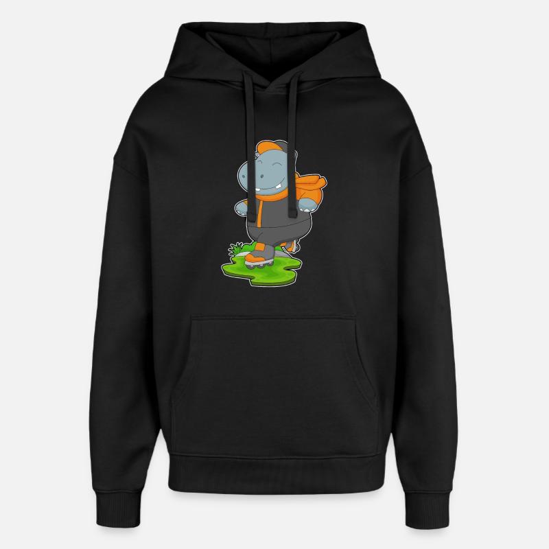 Nilpferd Inline skating Inline skates - Oversized Unisex Hoodie von Stanley/Stella - Schwarz