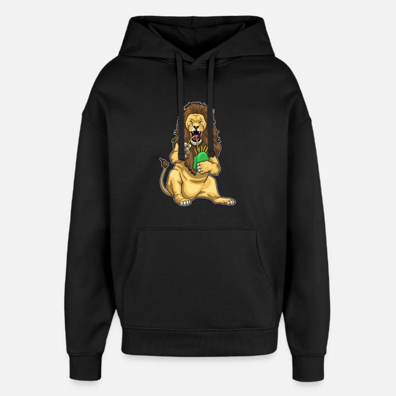 Frites Lion - Sweat à capuche unisexe Stanley/Stella Oversized - noir