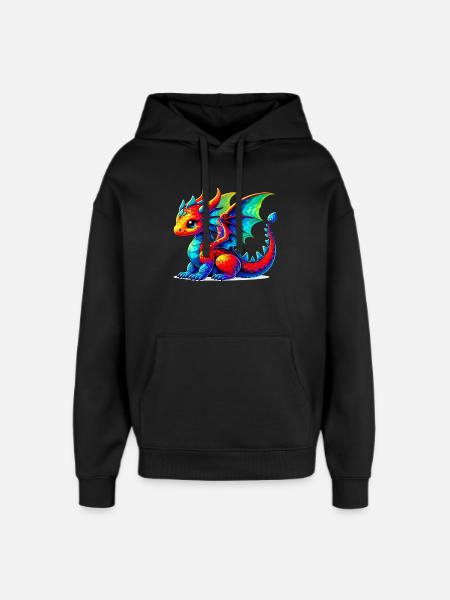 Dragon - Oversized Unisex Hoodie by Stanley/Stella - black