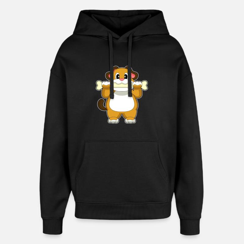 Hund Knochen - Oversized Unisex Hoodie von Stanley/Stella - Schwarz