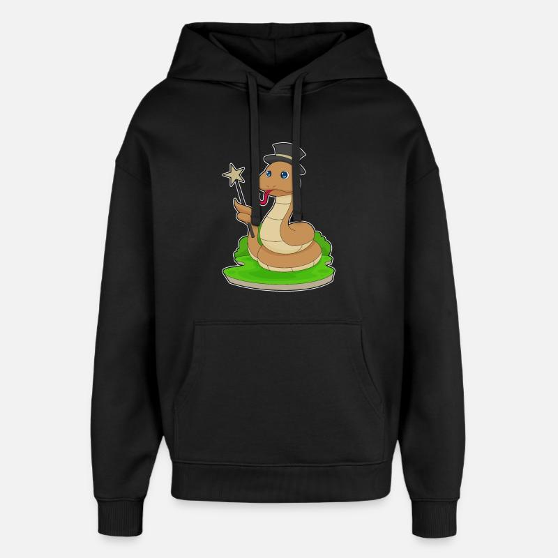 Serpent Sorcier Baguette - Sweat à capuche unisexe Stanley/Stella Oversized - noir