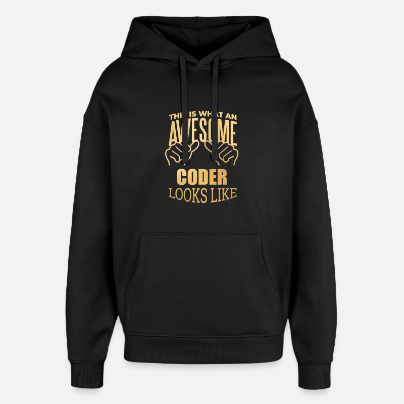 Coding Coding Coding - Oversized Unisex Hoodie by Stanley/Stella - black