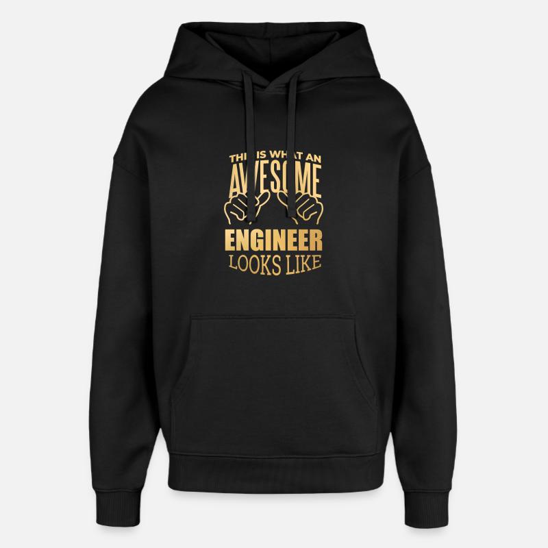 Engineer - Oversized Unisex Hoodie by Stanley/Stella - black