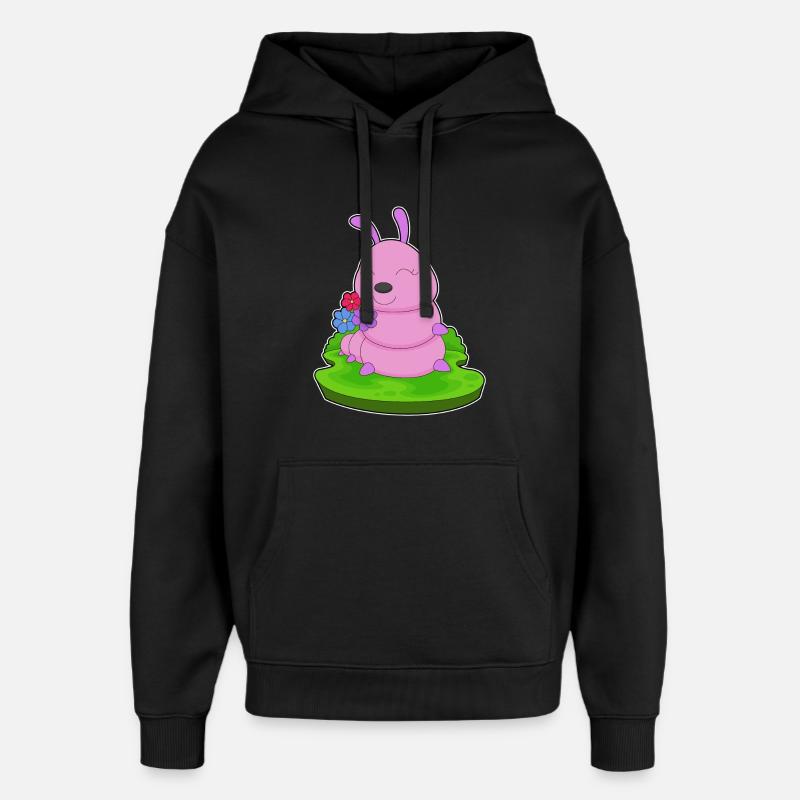 Fleurs de chenille - Sweat à capuche unisexe Stanley/Stella Oversized - noir