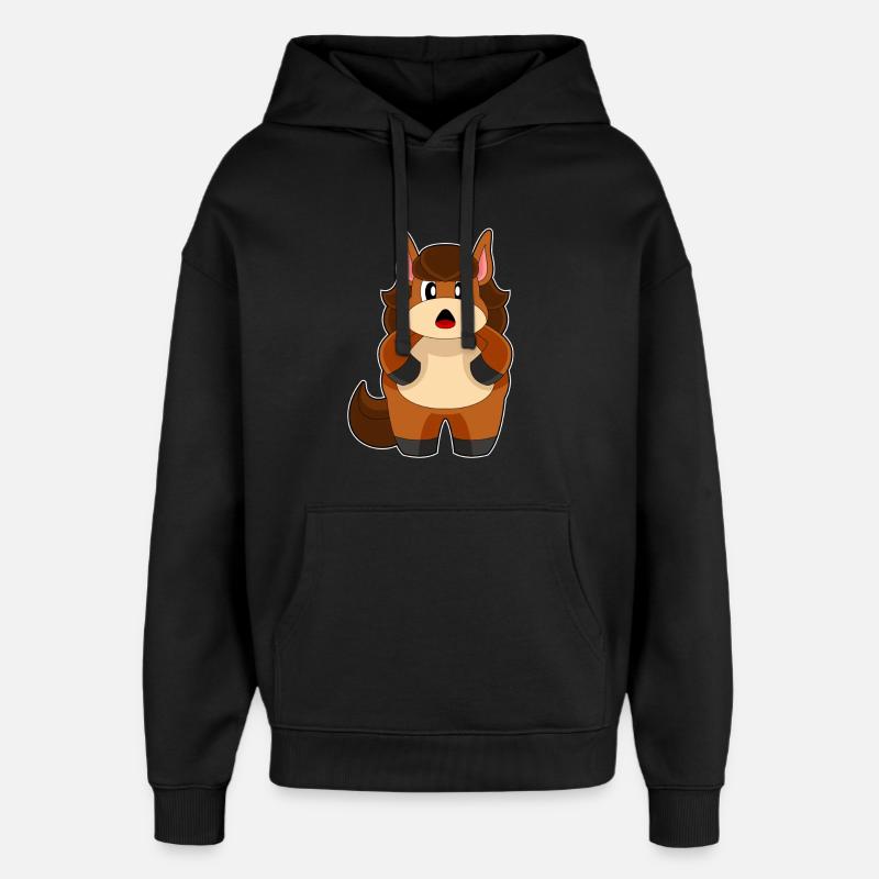 Cheval Drôle - Sweat à capuche unisexe Stanley/Stella Oversized - noir