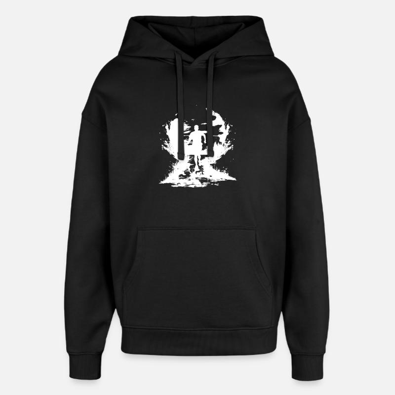 Marathon Junge Zeichnung - Oversized Unisex Hoodie von Stanley/Stella - Schwarz