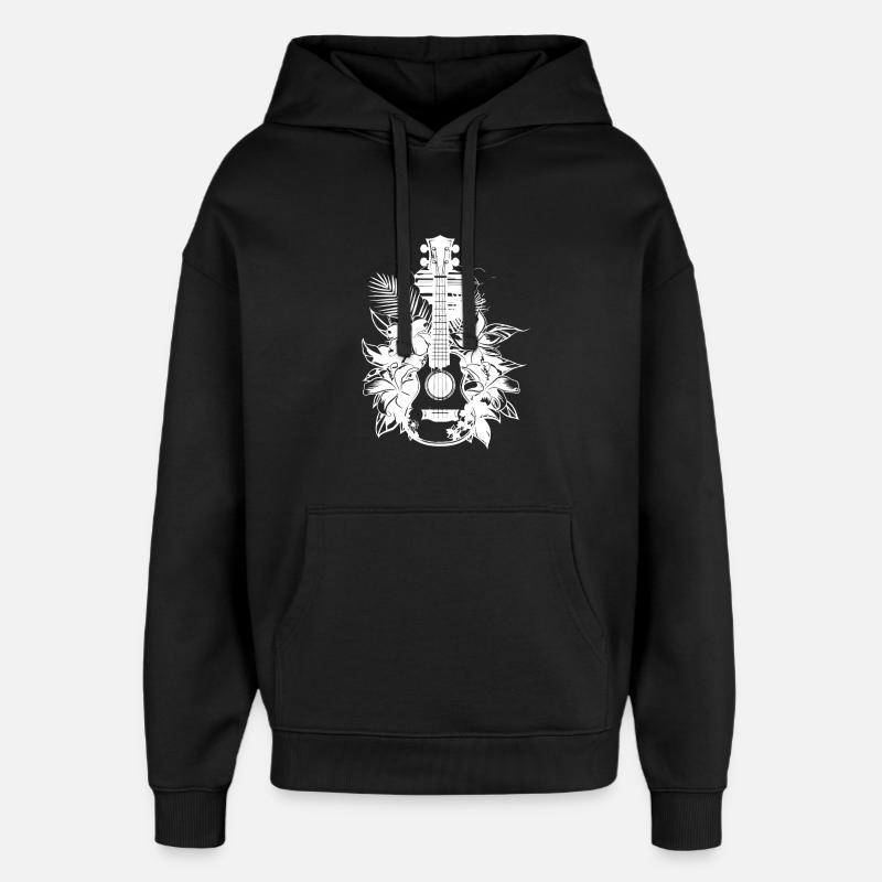 Bande dessinée ukulélé - Sweat à capuche unisexe Stanley/Stella Oversized - noir