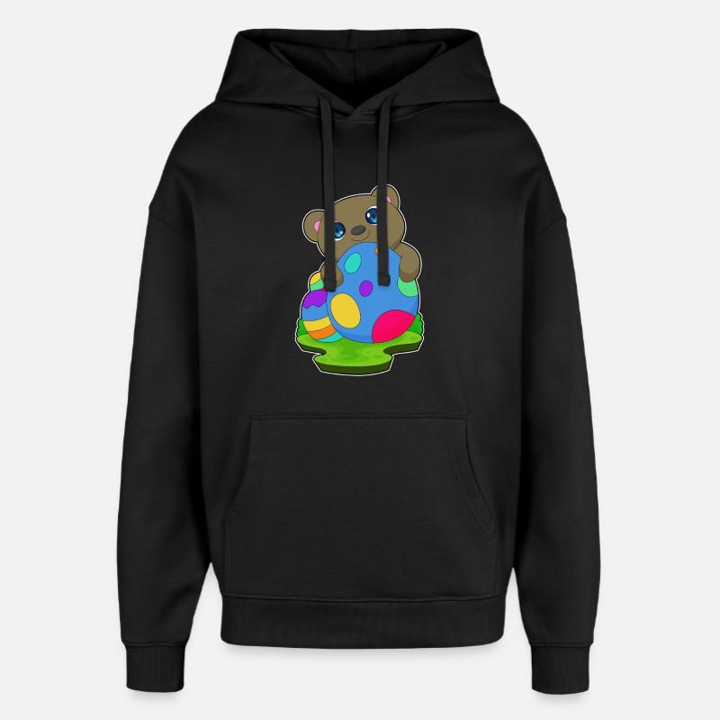 Bär Ostern Ostereier - Oversized Unisex Hoodie von Stanley/Stella - Schwarz