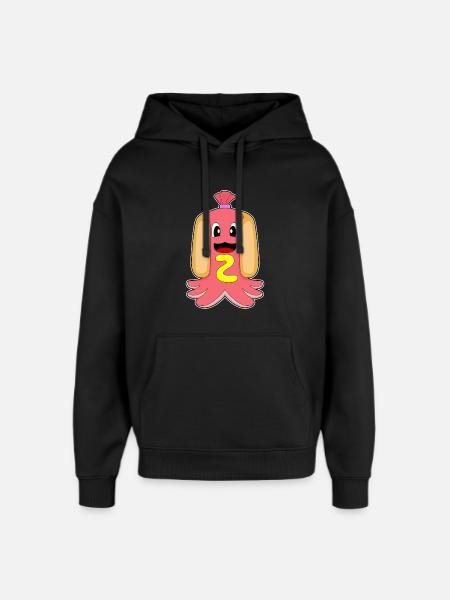 Octopus Hot Dog - Oversized Unisex Hoodie by Stanley/Stella - black