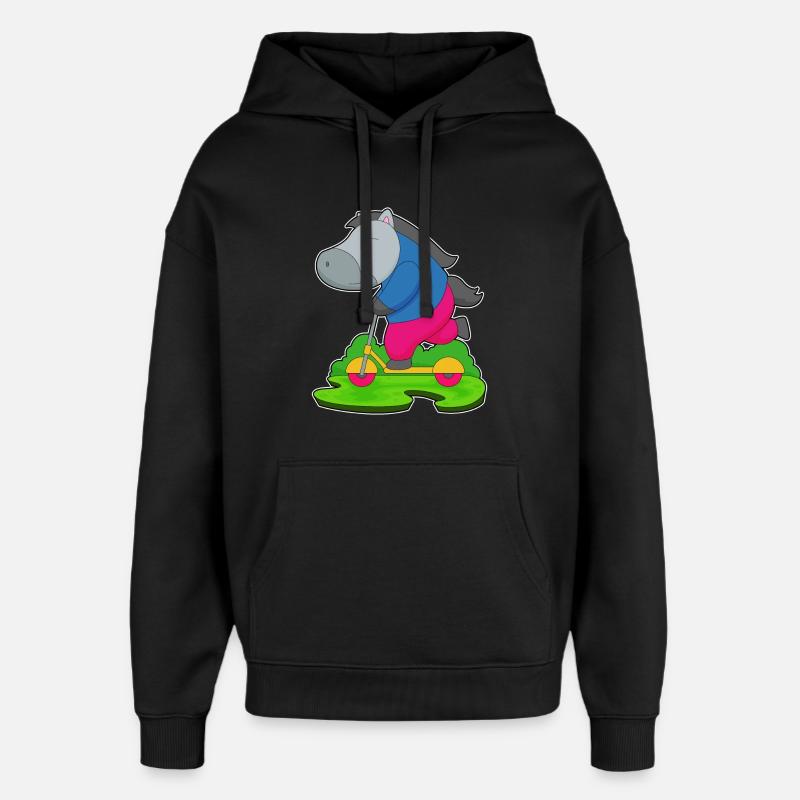 Pferd Roller - Oversized Unisex Hoodie von Stanley/Stella - Schwarz
