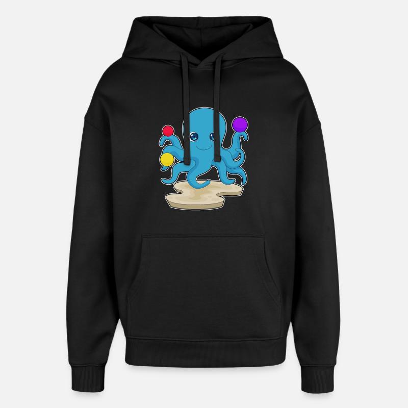 Pieuvre douce - Sweat à capuche unisexe Stanley/Stella Oversized - noir
