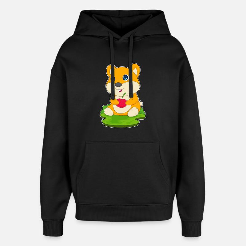 Cerise de hamster - Sweat à capuche unisexe Stanley/Stella Oversized - noir