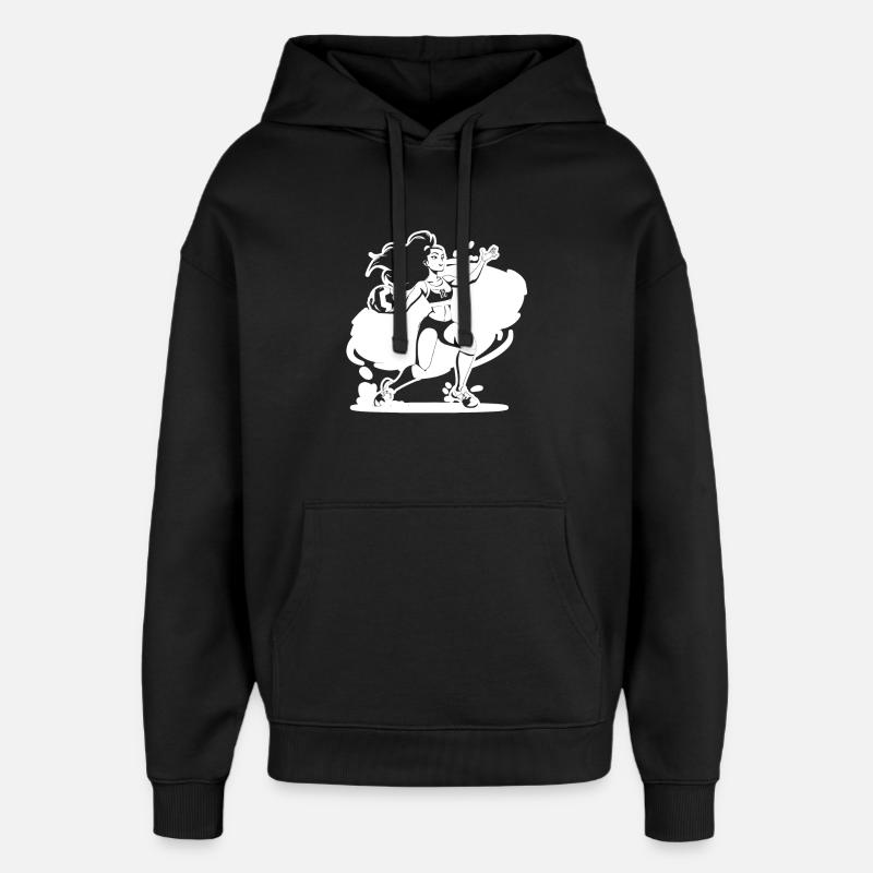 Volleyball Player Comic Look - Oversized Unisex Hoodie by Stanley/Stella - black
