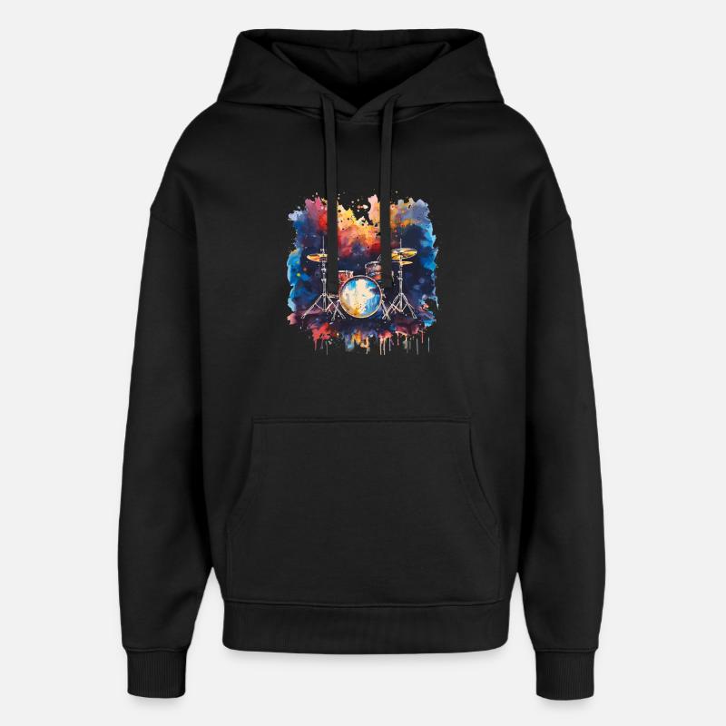 Batterie Synthwave - Sweat à capuche unisexe Stanley/Stella Oversized - noir