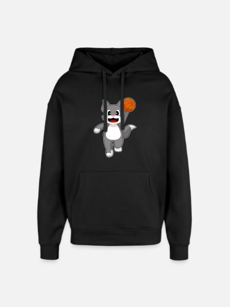 Chat Basketteur Basketteur - Sweat à capuche unisexe Stanley/Stella Oversized - noir