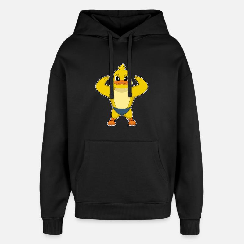 Duck Bodybuilder Musculation - Sweat à capuche unisexe Stanley/Stella Oversized - noir