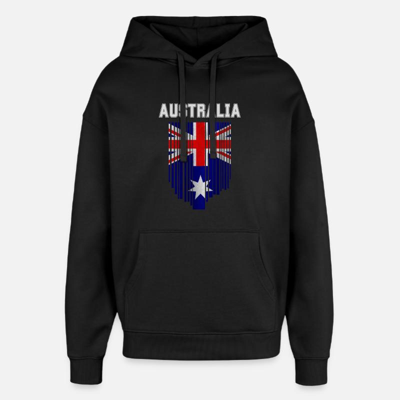 Drapeau australien, fierté australienne - Sweat à capuche unisexe Stanley/Stella Oversized - noir