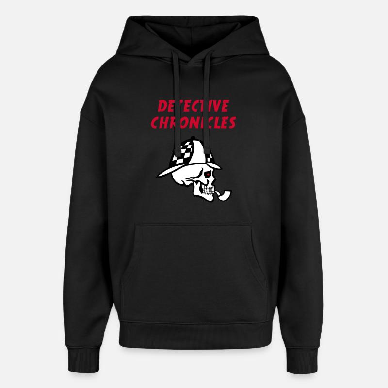 Crâne de détective - Sweat à capuche unisexe Stanley/Stella Oversized - noir
