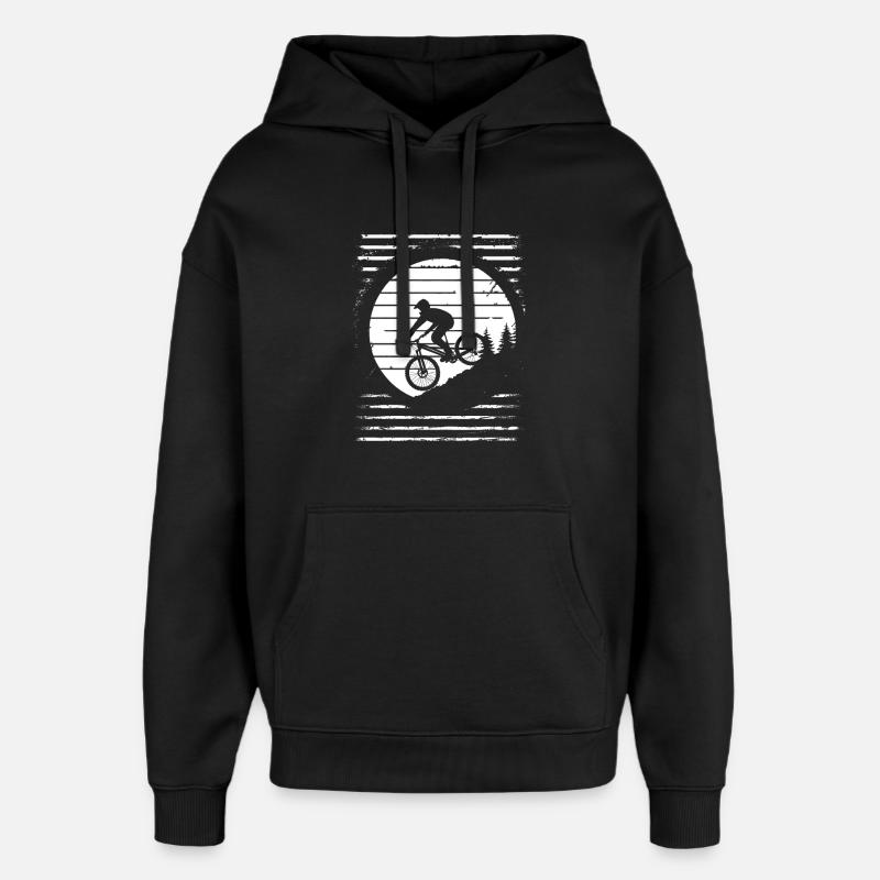 Dessin de vététiste - Sweat à capuche unisexe Stanley/Stella Oversized - noir