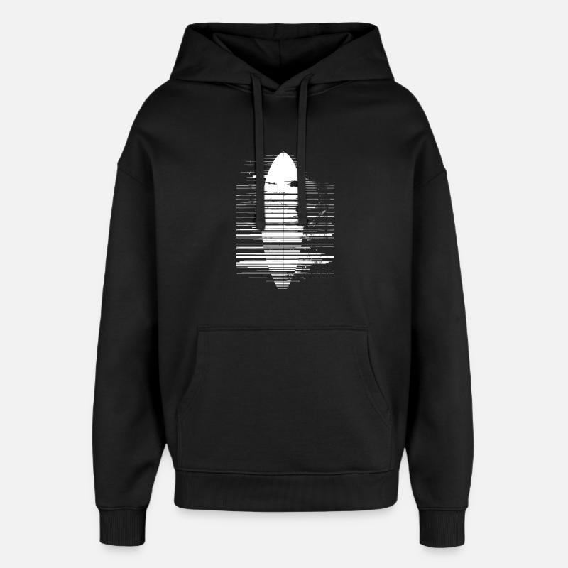 Croquis de planche de surf - Sweat à capuche unisexe Stanley/Stella Oversized - noir