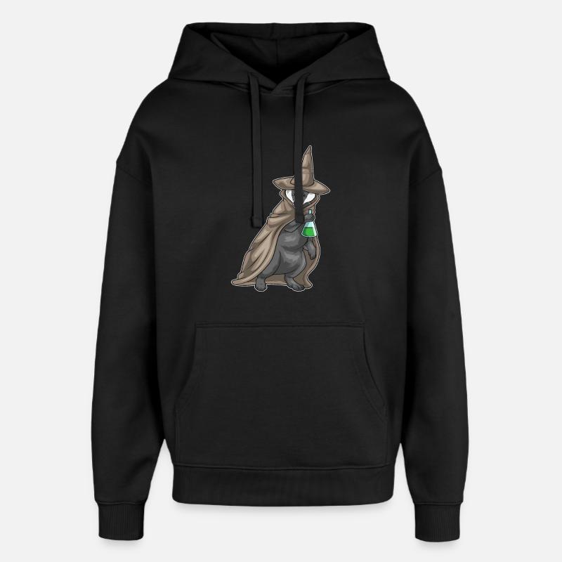 Badger Halloween Witch - Oversized Unisex Hoodie by Stanley/Stella - black