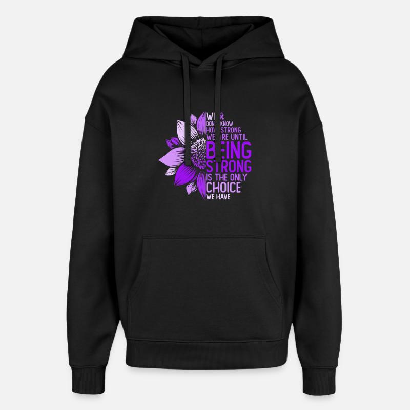Krebs Bewusstein Sonnenblume Motivation Geschenk - Oversized Unisex Hoodie von Stanley/Stella - Schwarz
