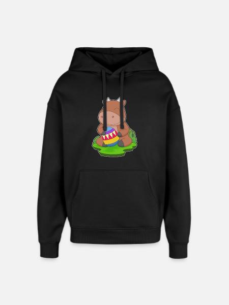 Oeuf de Pâques Taureau - Sweat à capuche unisexe Stanley/Stella Oversized - noir