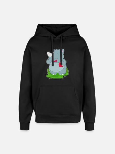 Nashorn Poker Pokerkarten - Oversized Unisex Hoodie von Stanley/Stella - Schwarz