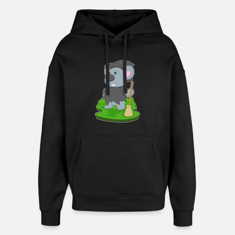 Souris Sorcière d’Halloween - Sweat à capuche unisexe Stanley/Stella Oversized - noir