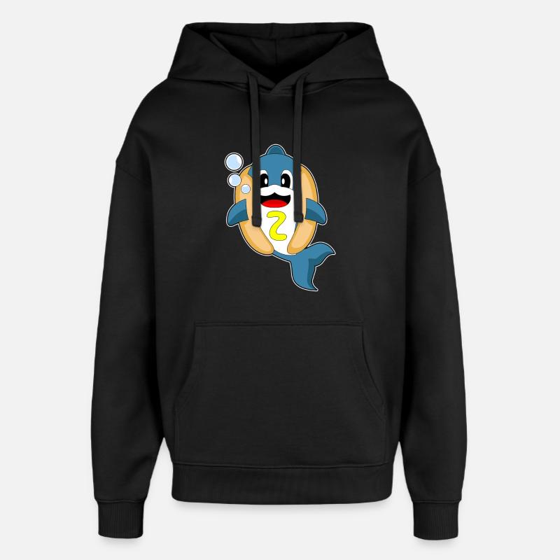 Hot-dog Dolphin - Sweat à capuche unisexe Stanley/Stella Oversized - noir