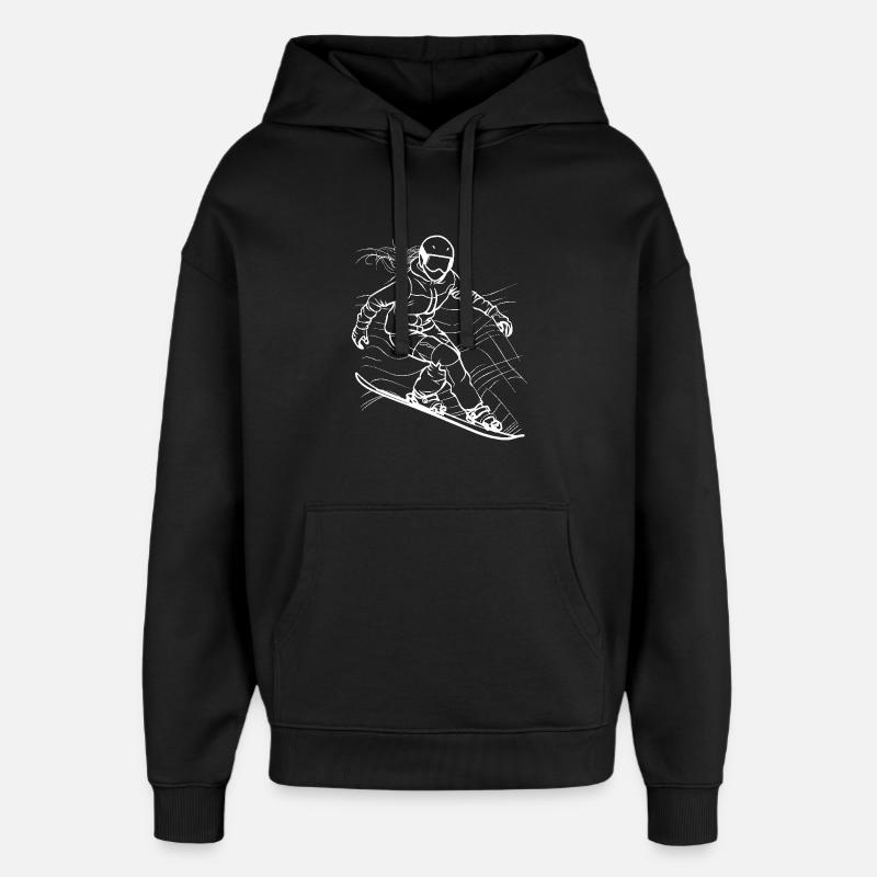 Planche à neige féminine - Sweat à capuche unisexe Stanley/Stella Oversized - noir