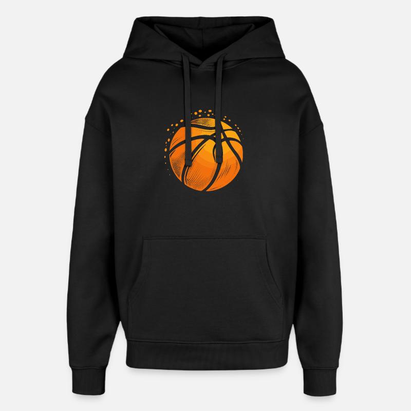 Graphique de ballon de basket-ball - Sweat à capuche unisexe Stanley/Stella Oversized - noir
