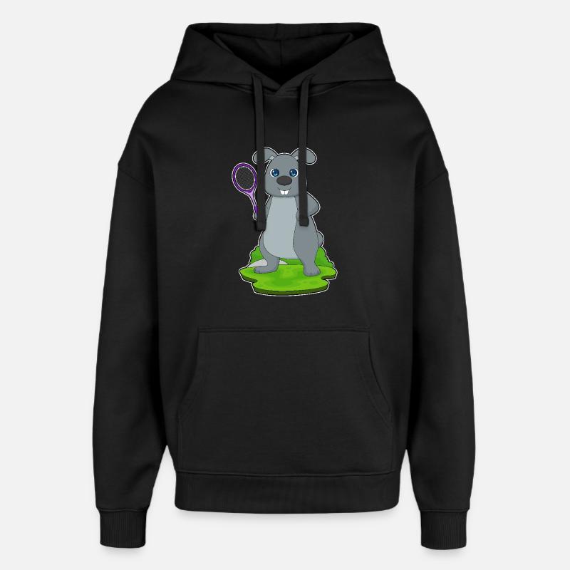 Raquettes de tennis lapin - Sweat à capuche unisexe Stanley/Stella Oversized - noir