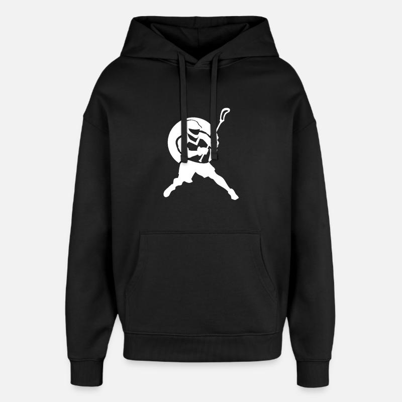 Logo du joueur de crosse - Sweat à capuche unisexe Stanley/Stella Oversized - noir