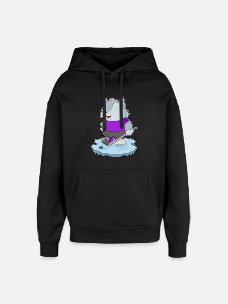 Wolf Eishockey Eishockeyschläger - Oversized Unisex Hoodie von Stanley/Stella - Schwarz