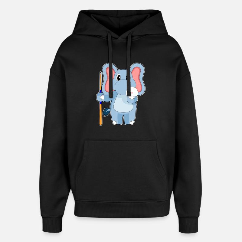 Elefant Billiard Queue - Oversized Unisex Hoodie von Stanley/Stella - Schwarz