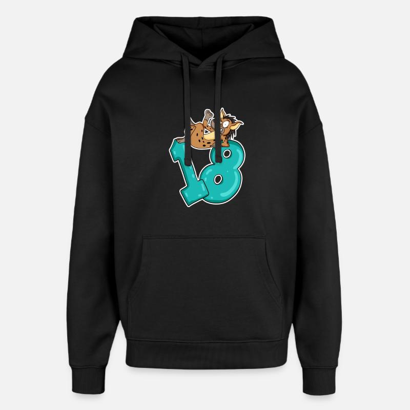 18 ans - majeur - Sweat à capuche unisexe Stanley/Stella Oversized - noir
