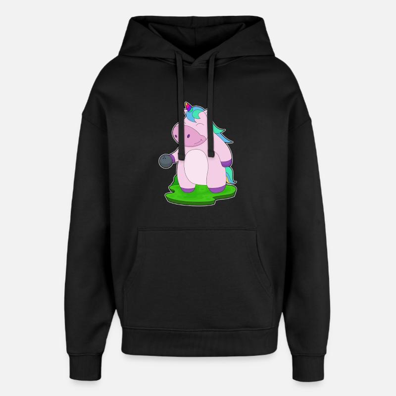 Einhorn Bowling Bowlingkugel - Oversized Unisex Hoodie von Stanley/Stella - Schwarz