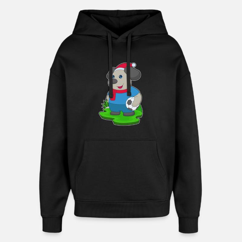Chien Noël Football - Sweat à capuche unisexe Stanley/Stella Oversized - noir