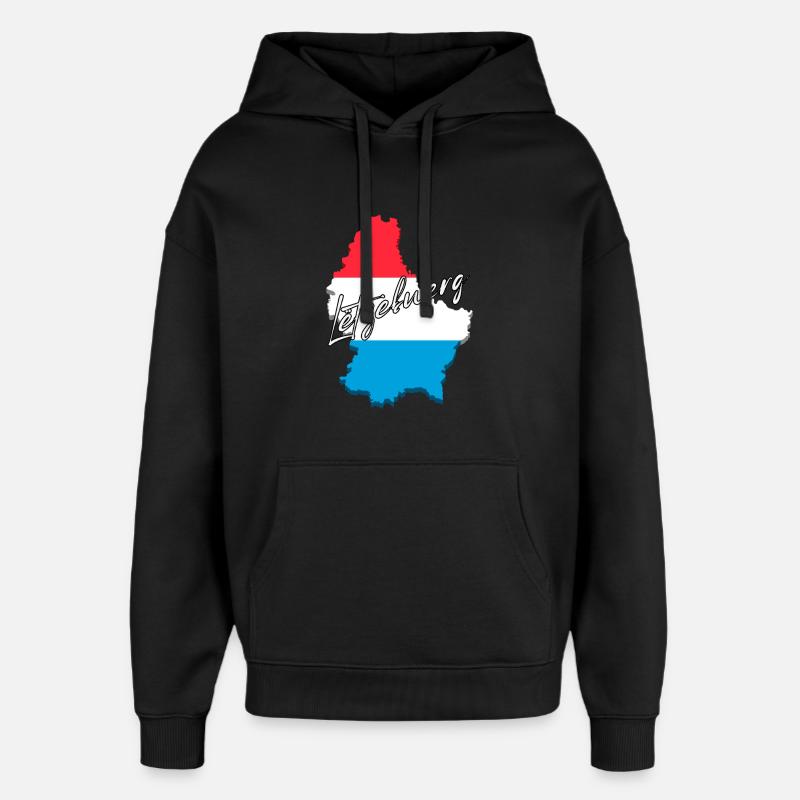 Luxembourg Pride, drapeau luxembourgeois - Sweat à capuche unisexe Stanley/Stella Oversized - noir