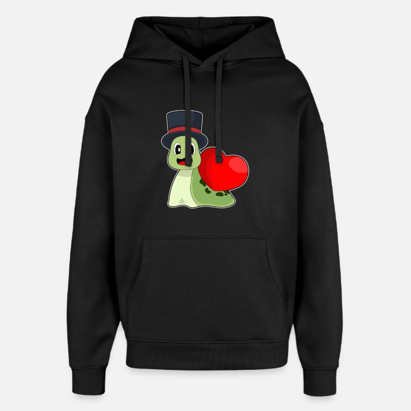 Escargot Marié Cylindre Mariage - Sweat à capuche unisexe Stanley/Stella Oversized - noir