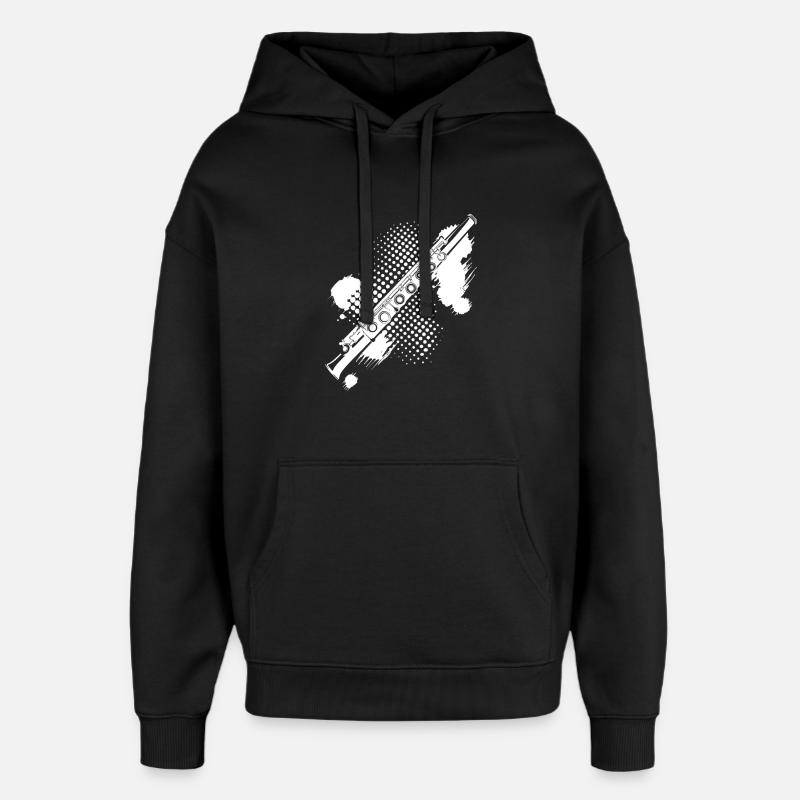 Teinture de flûte - Sweat à capuche unisexe Stanley/Stella Oversized - noir