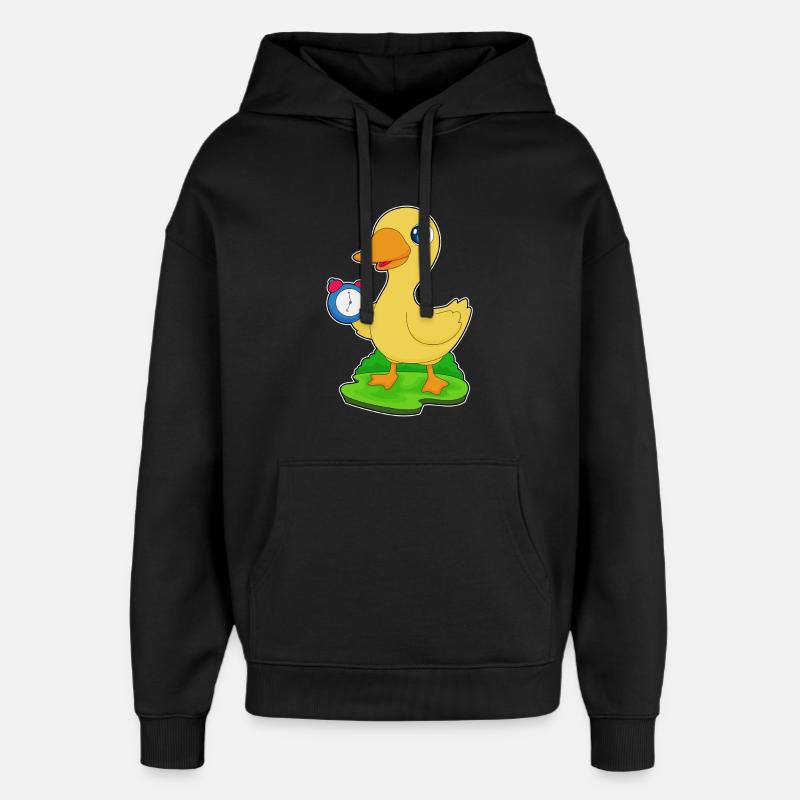 Ente Wecker - Oversized Unisex Hoodie von Stanley/Stella - Schwarz