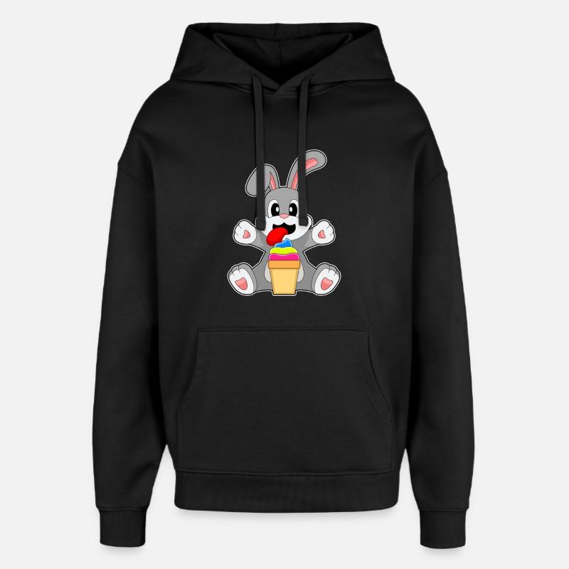 Hase Eisbecher - Oversized Unisex Hoodie von Stanley/Stella - Schwarz