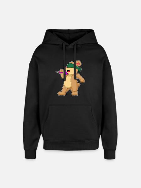 Bear Dart Dart - Oversized Unisex Hoodie by Stanley/Stella - black