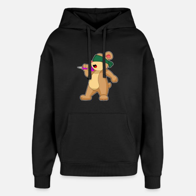 Fléchette d’ours Fléchette - Sweat à capuche unisexe Stanley/Stella Oversized - noir