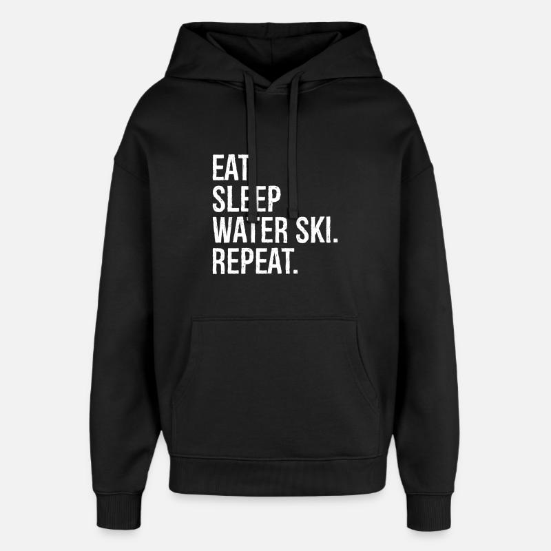 Manger dormir Ski nautique Répéter - Sweat à capuche unisexe Stanley/Stella Oversized - noir